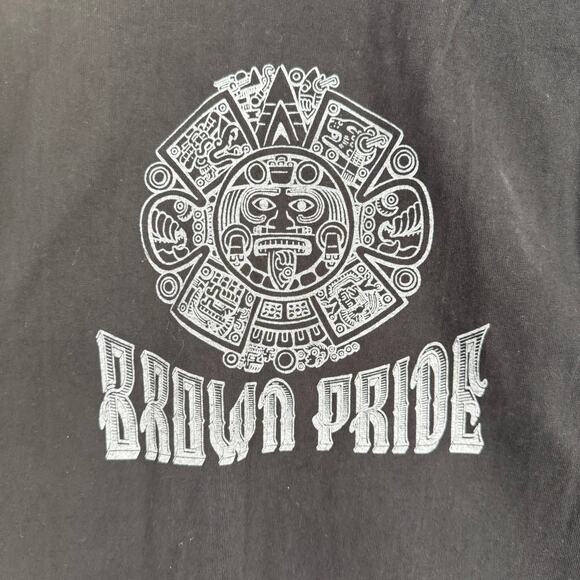 Streetwear Supply SWS Brown Pride T-Shirt Mens XL Black Mayan Calendar Logo - Picture 4 of 8